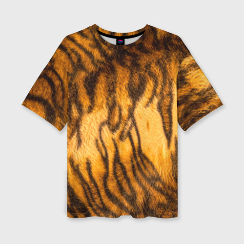 Женская футболка oversize 3D Шкура тигра 2022, цвет 3D печать