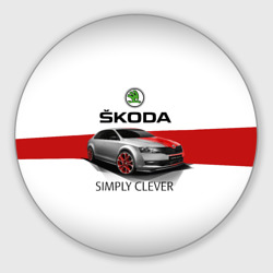 Круглый коврик для мышки Skoda Rapid Sport