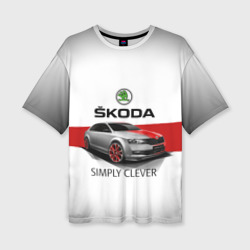 Женская футболка oversize 3D Skoda Rapid Sport