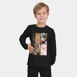 Детская пижама с лонгсливом хлопок I LOVE CATS | Я ЛЮБЛЮ КОШЕК - фото 2