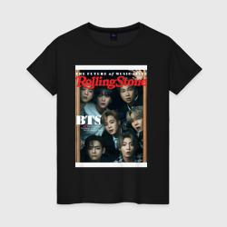 BTS БТС на обложке журнала – Женская футболка хлопок с принтом купить со скидкой в -20%