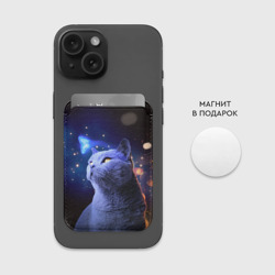 Картхолдер Magsafe магнитный Кот и голубая бабочка - фото 2