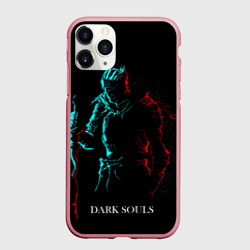 Чехол для iPhone 11 Pro Max матовый Dark Souls neon Силуэт