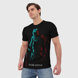 Мужская футболка 3D Dark Souls neon Силуэт - фото 2
