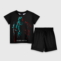 Dark Souls neon Силуэт – Детский костюм с шортами 3D с принтом купить