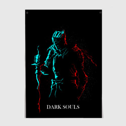 Постер Dark Souls neon Силуэт