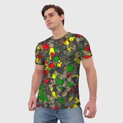 Мужская футболка 3D Раста-камуфляж - фото 2
