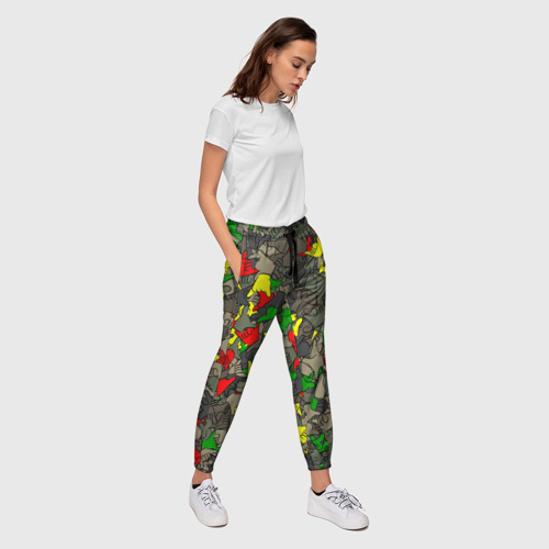 Женские брюки 3D с принтом Раста-камуфляж, вид сбоку #3