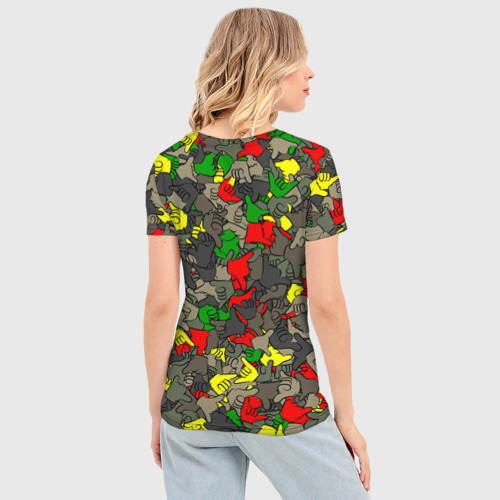 Женская футболка 3D Slim Раста-камуфляж, цвет 3D печать - фото 4