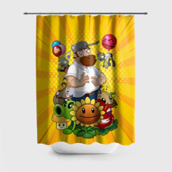 Штора 3D для ванной PvZ Pop Yellow