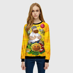 Женский свитшот 3D PvZ Pop Yellow - фото 2