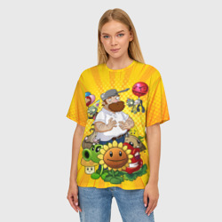 Женская футболка oversize 3D PvZ Pop Yellow - фото 2