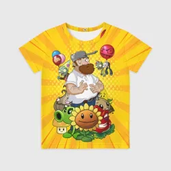 Детская футболка 3D PvZ Pop Yellow