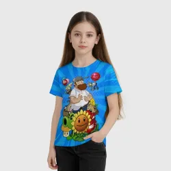 Детская футболка 3D PvZ Pop Blue - фото 3