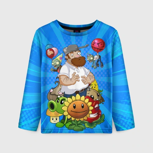 Детский лонгслив 3D PvZ Pop Blue