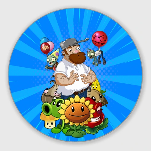 Круглый коврик для мышки PvZ Pop Blue