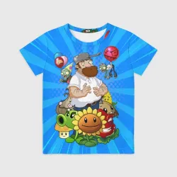 Детская футболка 3D PvZ Pop Blue