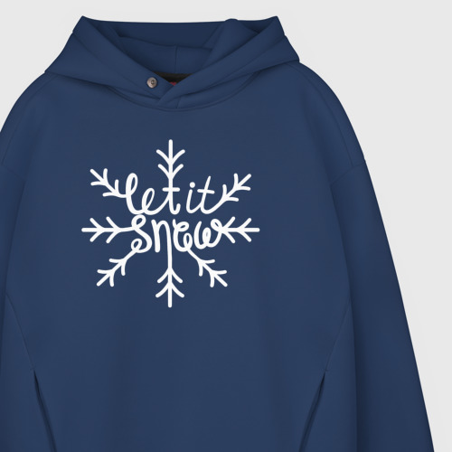 Мужское худи Oversize хлопок Snowflake Let it snow - фото 4