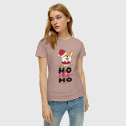 Женская футболка хлопок Corgi Ho ho Ho - фото 2