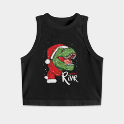 Женская укороченная майка-топ хлопок T-rex Merry Roar