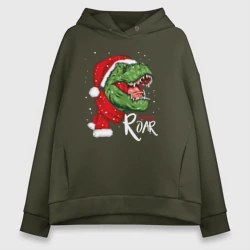 Женское худи Oversize хлопок T-rex Merry Roar