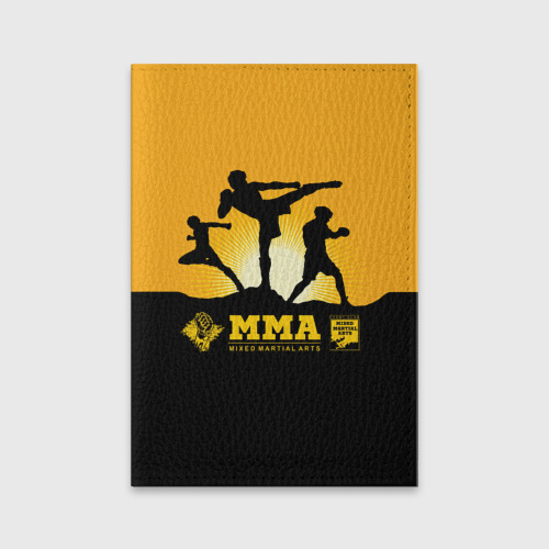 Обложка для паспорта матовая кожа ММА Mixed Martial Arts, цвет бирюзовый
