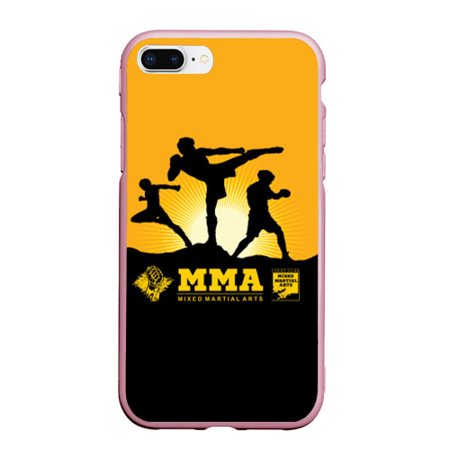 Чехол для iPhone 7Plus/8 Plus матовый ММА Mixed Martial Arts, цвет розовый