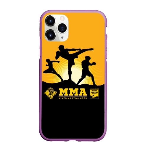 Чехол для iPhone 11 Pro Max матовый ММА Mixed Martial Arts, цвет фиолетовый