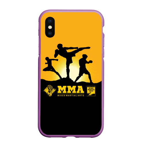 Чехол для iPhone XS Max матовый ММА Mixed Martial Arts, цвет фиолетовый