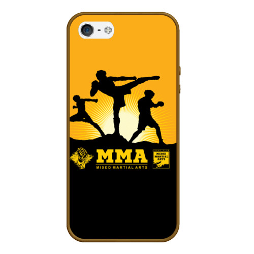 Чехол для iPhone 5/5S матовый ММА Mixed Martial Arts, цвет коричневый