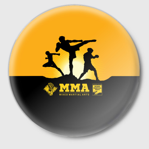 Значок ММА Mixed Martial Arts, цвет белый