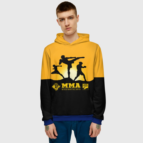 Мужская толстовка 3D ММА Mixed Martial Arts, цвет синий - фото 3