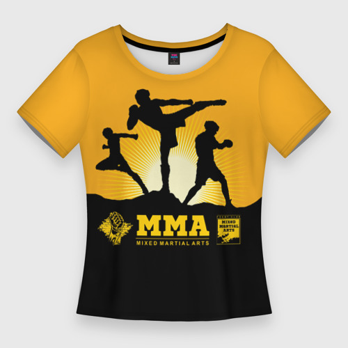 Женская футболка 3D Slim ММА Mixed Martial Arts, цвет 3D печать