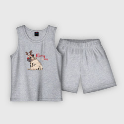 Детская пижама с шортами хлопок Merry Pugmas