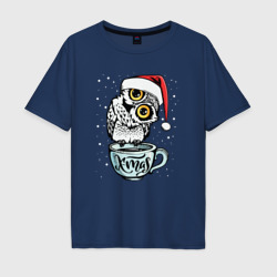 Мужская футболка хлопок Oversize X-mas Owl