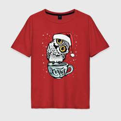 Мужская футболка хлопок Oversize X-mas Owl