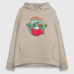 Женское худи Oversize хлопок X-mas Futurama