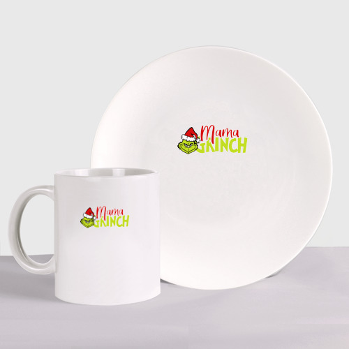 Набор: тарелка + кружка Mama Grinch Family