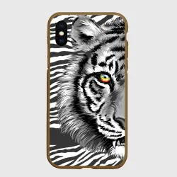 Чехол для iPhone XS Max матовый Голова тигра 22