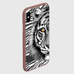 Чехол для iPhone XS Max матовый Голова тигра 22 - фото 2