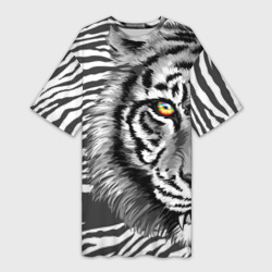 Платье-футболка 3D Голова тигра 22