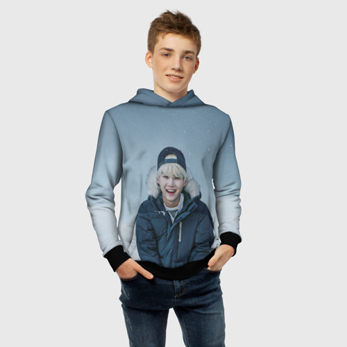 Детская толстовка 3D Min Yoongi BTS winter, цвет черный - фото 6