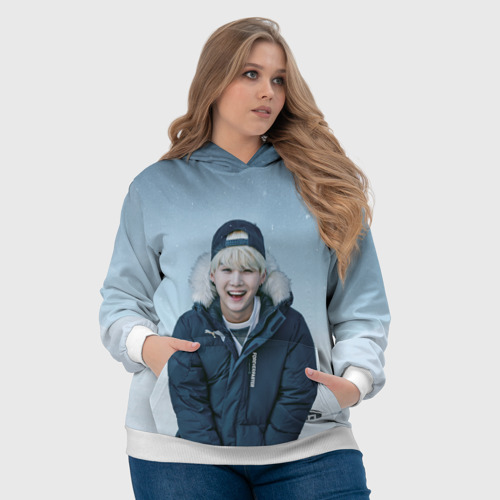 Женская толстовка 3D Min Yoongi BTS winter, цвет 3D печать - фото 6