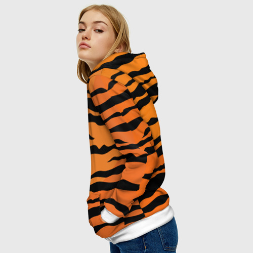 Женская толстовка 3D Шкура тигра вектор, цвет 3D печать - фото 5