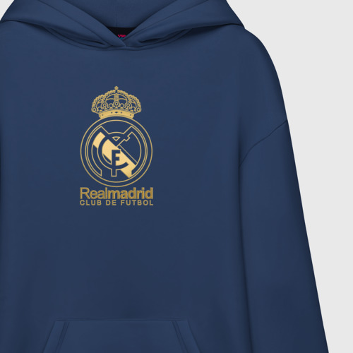Худи SuperOversize хлопок Real Madrid gold logo, цвет темно-синий - фото 3