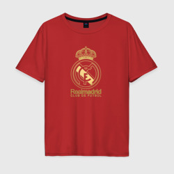 Мужская футболка хлопок Oversize Real Madrid gold logo