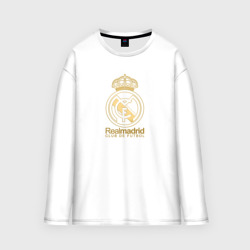 Мужской лонгслив oversize хлопок Real Madrid gold logo