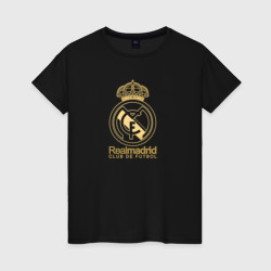 Женская футболка хлопок Real Madrid gold logo