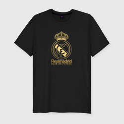 Мужская футболка хлопок Slim Real Madrid gold logo