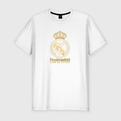 Мужская футболка хлопок Slim Real Madrid gold logo